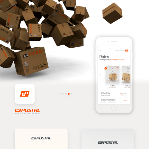 Shipping design with the title 'Shipping App Design'