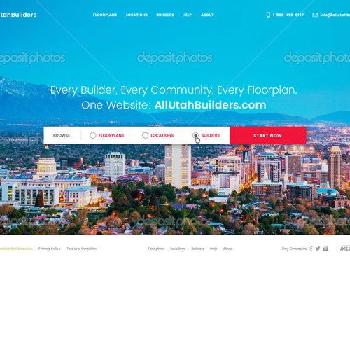 Real estate website with the title 'allUtahBuilders'
