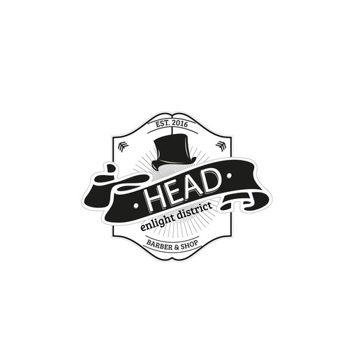 Barbershop logo with the title 'Logo concept'