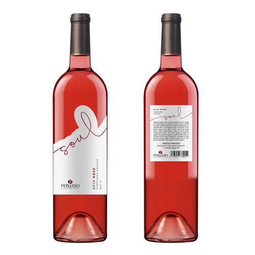 Wine bottle design with the title 'Soul - Rose Wine Label'