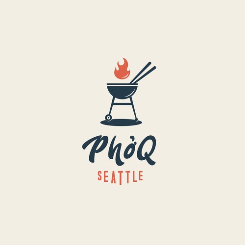 Barbecue design with the title 'Classic Logo for a fusion food restaurant '
