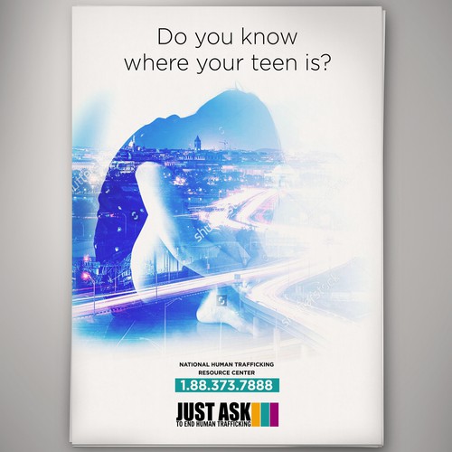 Traffic design with the title 'POSTER for stop trafficking'