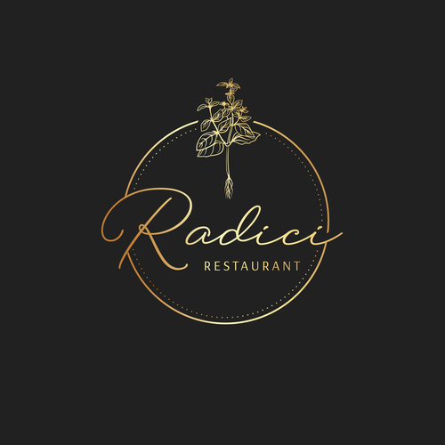 Basil logo with the title 'Luxury logo concept for vegan restaurant'