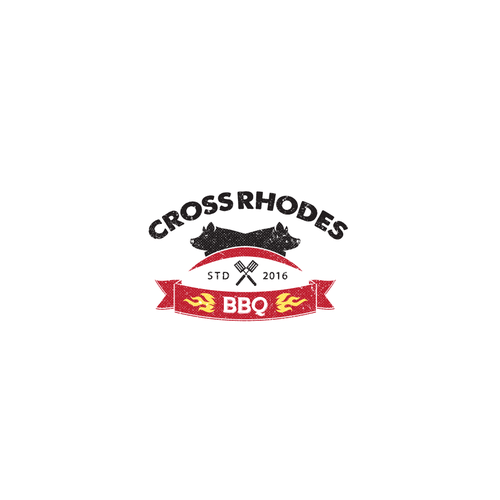 Gritty logo with the title 'BBQ Logo design.'