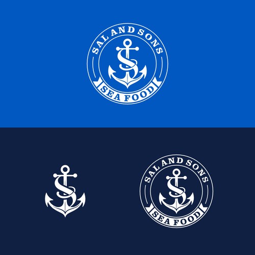 Seafood brand with the title 'Sal and Sons Seafood Logo'