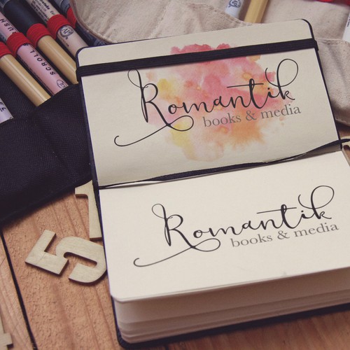 Romantic logo with the title 'Feminine logo design for Book Publisher'