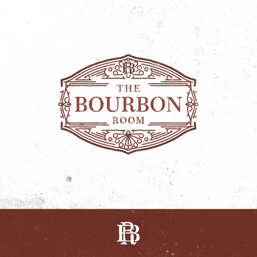 Ornamental logo with the title 'Vintage Cocktail Bar & Restaurant | The Bourbon Room'