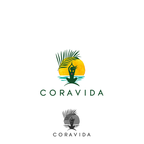 Exotic logo with the title 'Design Coravida logo.. a paradise brand'