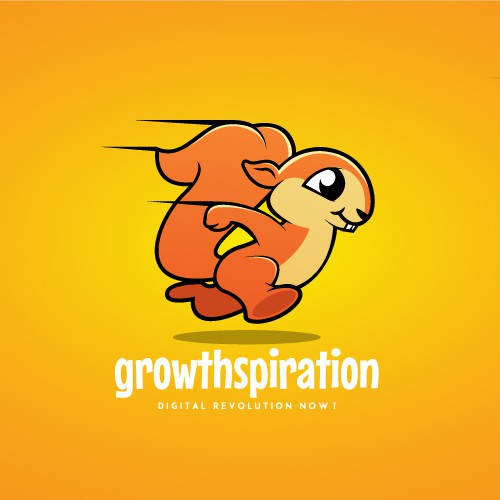 Cartoon brand with the title 'squirrel character logo'