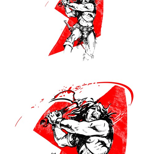 Drawing design with the title 'Illustration concept for warriors book.'