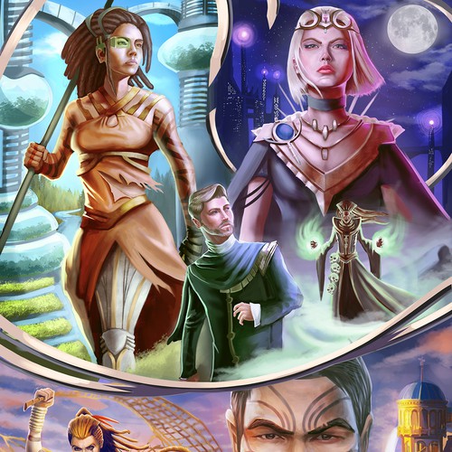 Conceptual artwork with the title 'Solarpunk themed poster design '