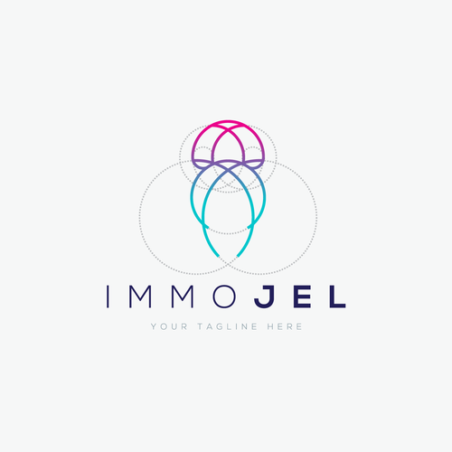 Startup design with the title 'Simple and elegant jellyfish logo'