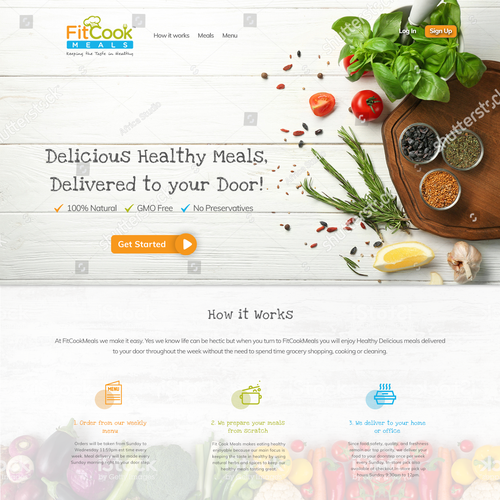 Nutrition website with the title 'Website redesign for a meal prep company'