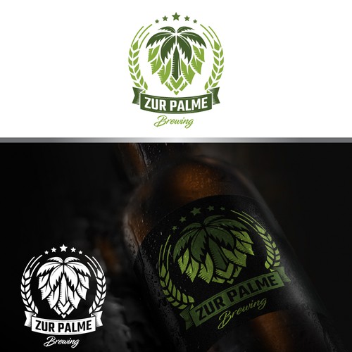 CorelDRAW design with the title 'A unique Badge logo of Zur Palme Brewing.'