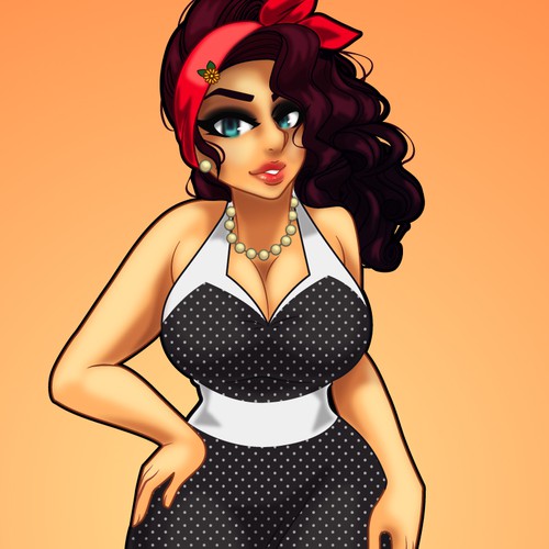 Curvy design with the title 'Pin Up Concept'