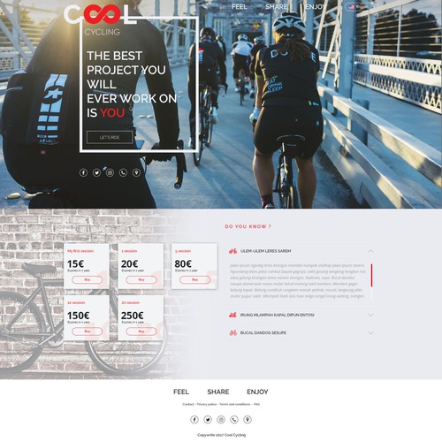 Sports website with the title 'Cool Cycling'