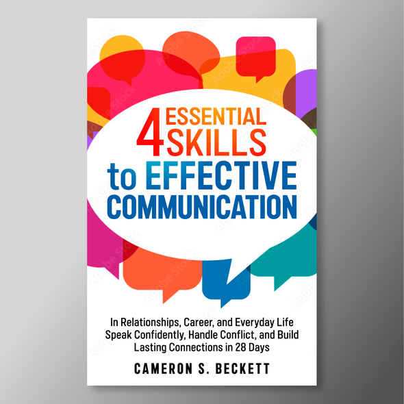 Relationship design with the title '4 Essential Skills to Effective Communication cover design'