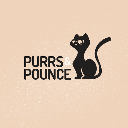 狗和猫的标志的标题“Purrs&Pounce”