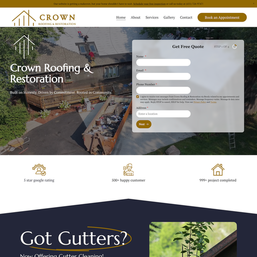 Design with the title 'Crown Roofing & Restoration Design'