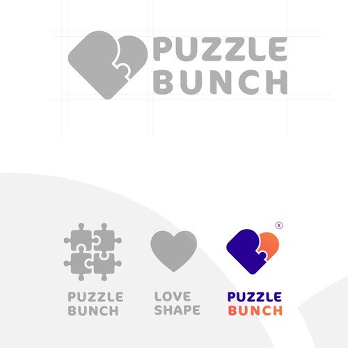 Puzzle logo with the title 'Puzzle Bunch logo'