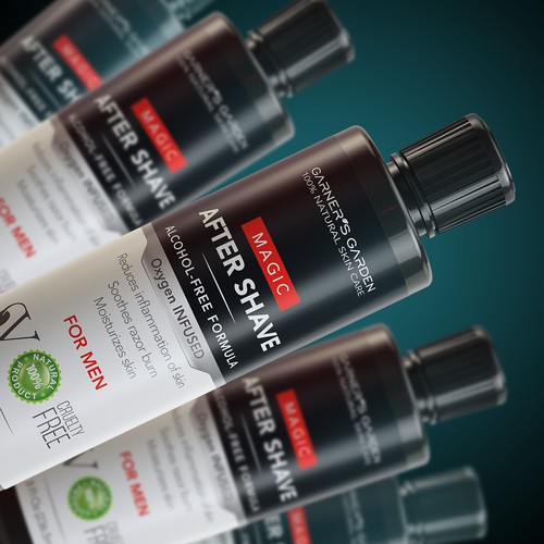 3D rendering design with the title 'After Shave'