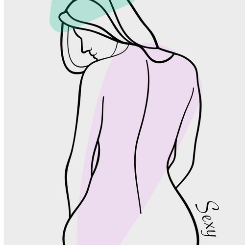 Silhouette artwork with the title 'Siluetas femeninas '