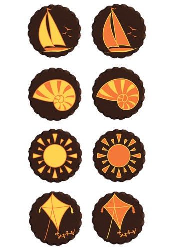 Kite design with the title 'Simple summer themed icons'