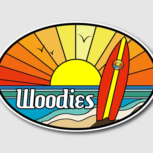 Bold artwork with the title 'Bold, Colorful, Vintage Feel Sticker'