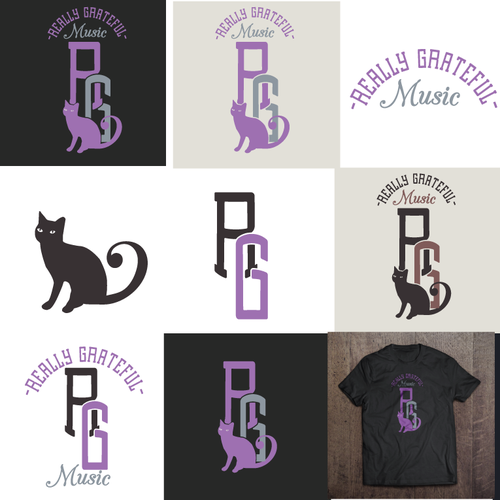 Cat brand with the title 'logo brand design for music label'
