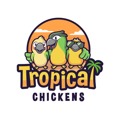 Bird logo with the title 'Tropical Chickens logo'