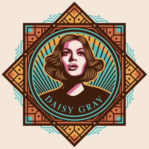 Art Deco design with the title 'Logo Concept for Daisy Gray'