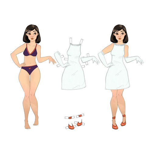 Dress design with the title 'PaperDall'