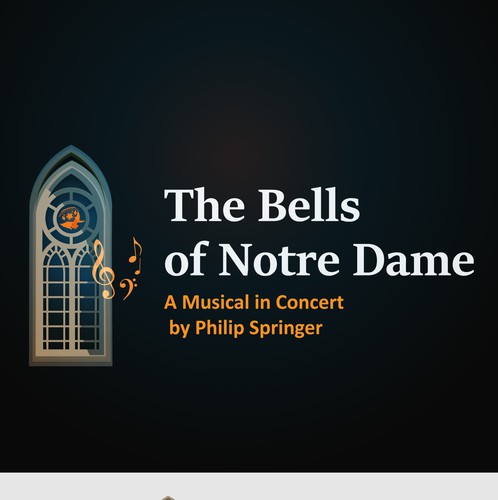 Concrete design with the title 'Logo design concept for musical by Philip Springer "Bells of Notre Dame"'