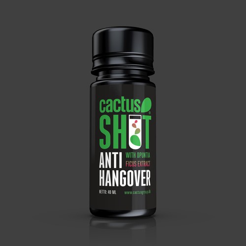 Typography packaging with the title 'Packign for Cactus Shot'