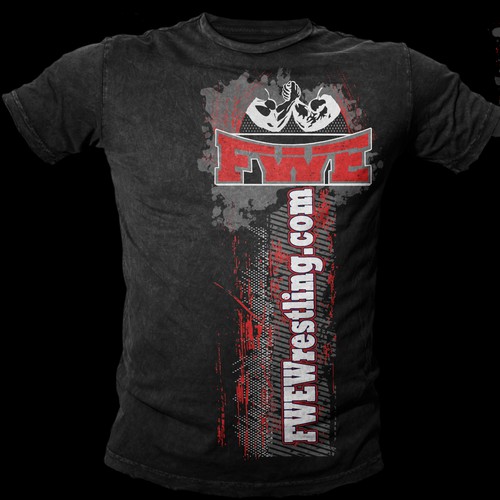 Powerful t-shirt with the title 'Wrestling T-shirt design & logo'