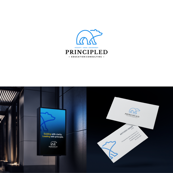 Bear brand with the title 'Logo for Principled Education Consulting'