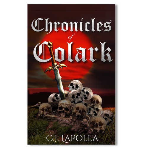 Medieval book cover with the title 'Warriors,  Sword & sculls'