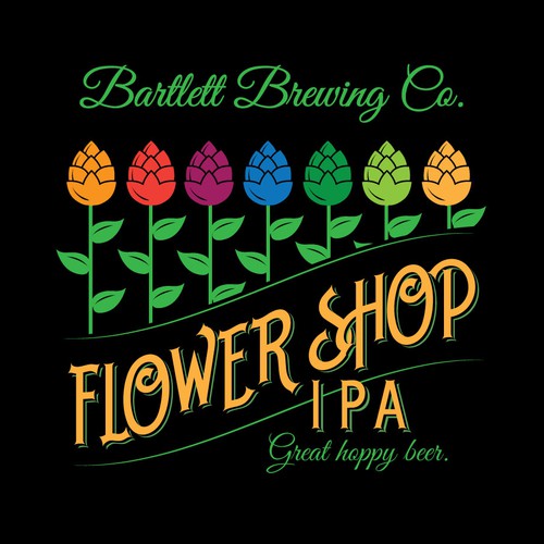 Food t-shirt with the title 'Flower Shop IPA'