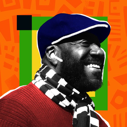 Album design with the title 'Spotify Afrocentric Album Design with My Face Centered'