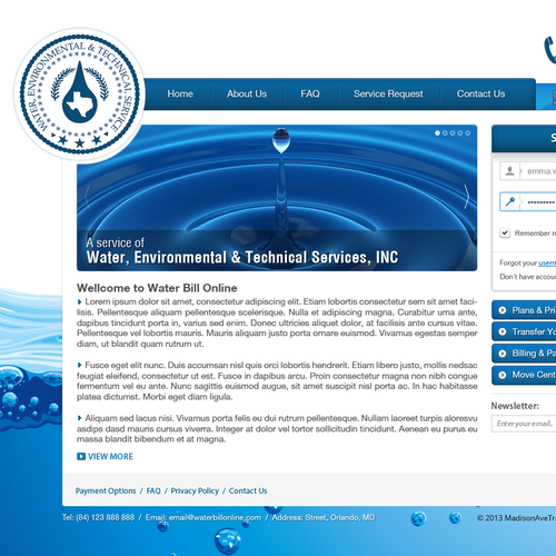Water website with the title 'Water Environmental'