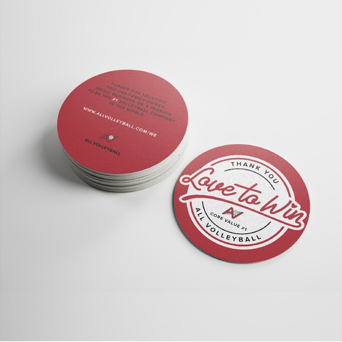 Coaster design with the title 'Coaster Design for ALL Volleyball merchandise'