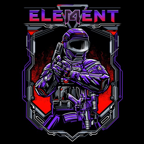 Gaming t-shirt with the title 'Element 14 tshirt design'