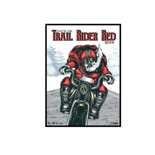 New age design with the title 'Santa wine label'