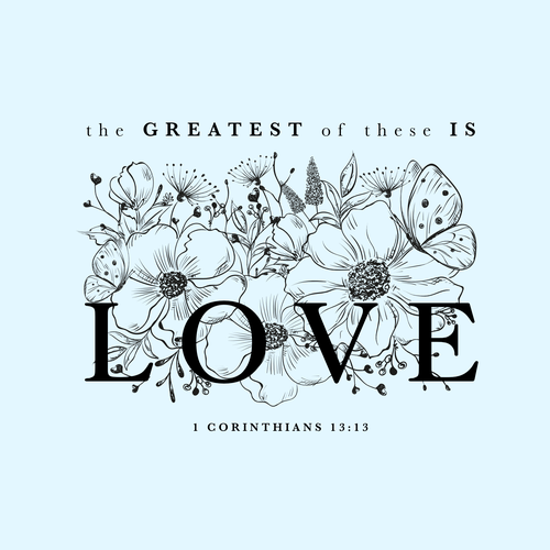 Floral t-shirt with the title 'Love T-shirt'