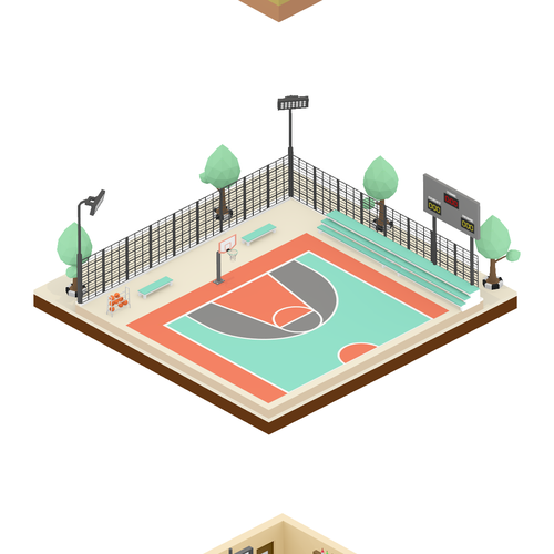 Game illustration with the title 'game asset environment. '