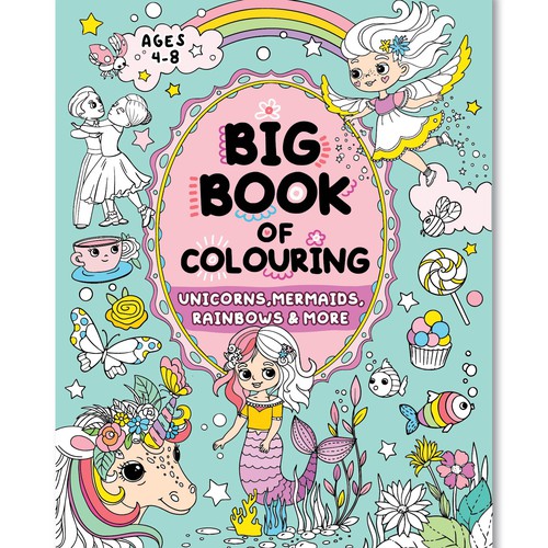 Princess design with the title 'Big book of colouring'
