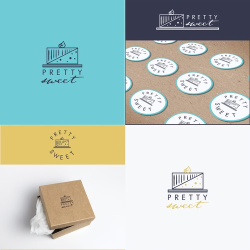 Dessert logo with the title 'LOGO Pretty Sweet'