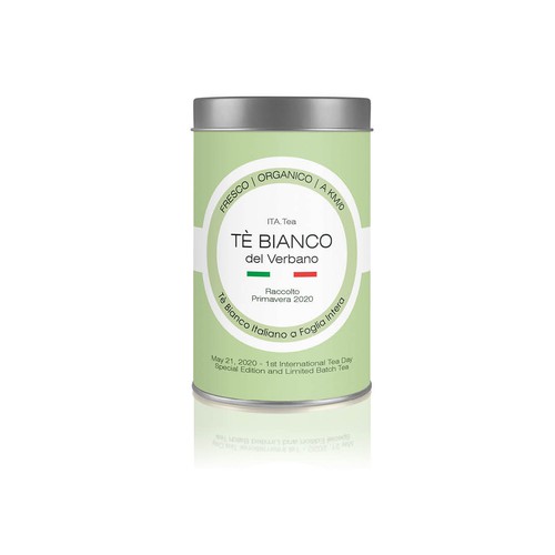 White label with the title 'Tea packaging'