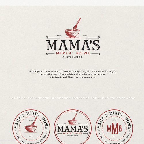 Bakeshop design with the title 'Logo for Mama's mixing bowl'