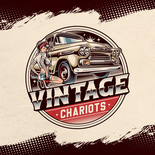 Garage logo with the title '60s vibes logo for Vintage Chariots'